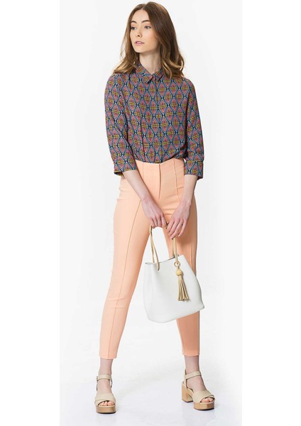 Çizgi Detaylı Kadın Pantolon Somon Y9912015_020