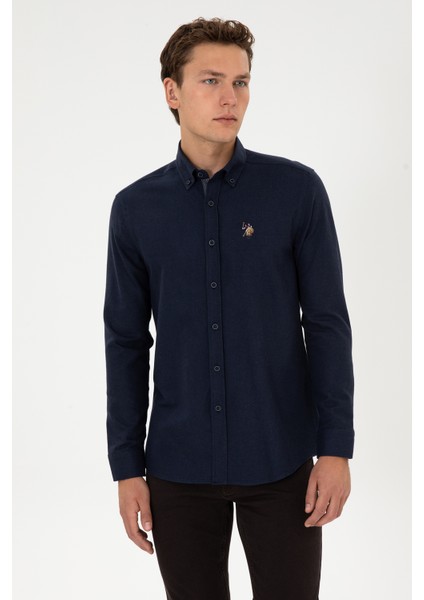 Erkek Lacivert Gömlek Desenli 50308459-VR033