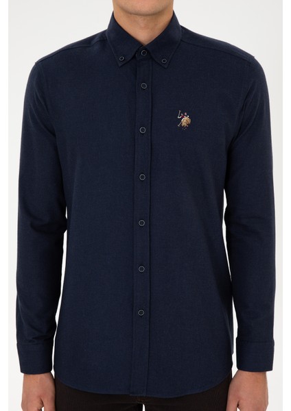 Erkek Lacivert Gömlek Desenli 50308459-VR033