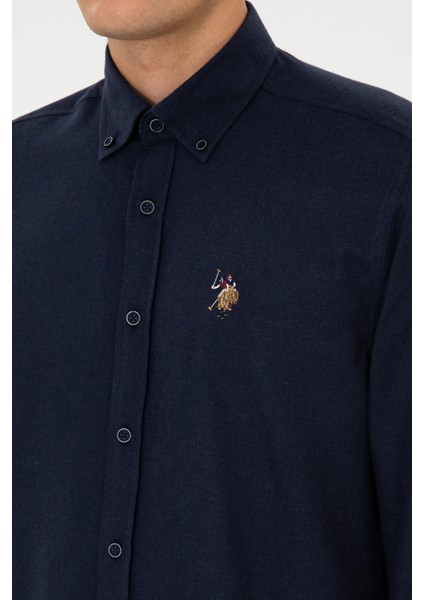 Erkek Lacivert Gömlek Desenli 50308459-VR033