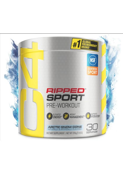 C4 Ripped Sport Pre Workout Sugar Free 135mg Caffeine + Weight Loss - 30 Servis Usa