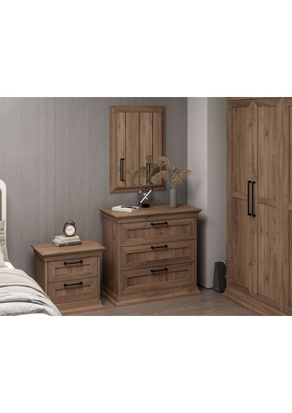Retro 3 Çekmeceli Şifonyer - Rahle Ceviz