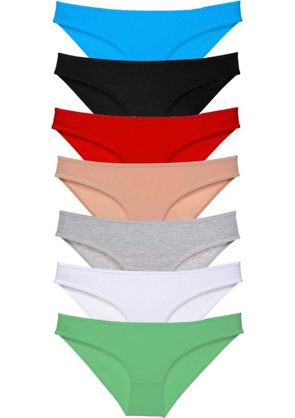 7 Adet Süper Eko Set Likralı Kadın Slip Külot Set 2