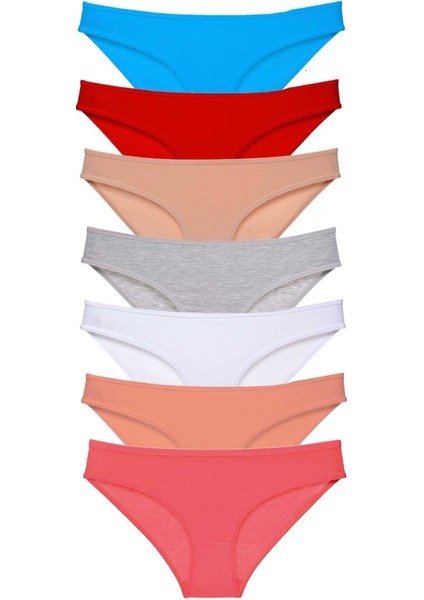 7 Adet Süper Eko Set Likralı Kadın Slip Külot Set 5