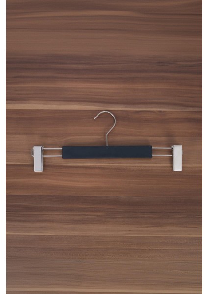 Siyah Çift Mandallı Plastik Lüks Elbise Askısı