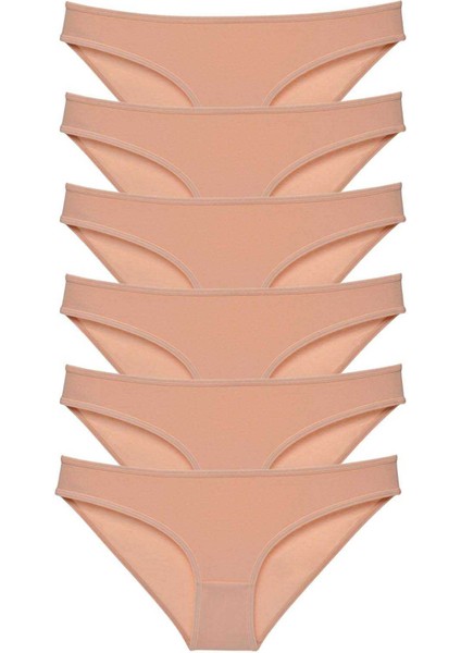 6 Adet Süper Eko Set Likralı Kadın Slip Külot Ten