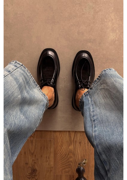 Muse Siyah Hakiki Deri Loafer fırsatları