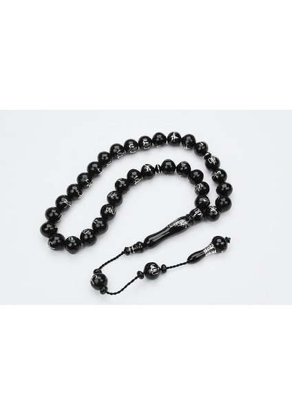 Oltu Taşı Allah Muhammet Arapça El Işçiliği Tespih