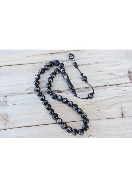 Oltu Taşı Allah Muhammet Arapça El Işçiliği Tespih