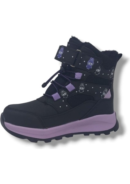 054 Kız Çocuk Siyah Lila Cırt Cırtlı Treking Bot fiyatları