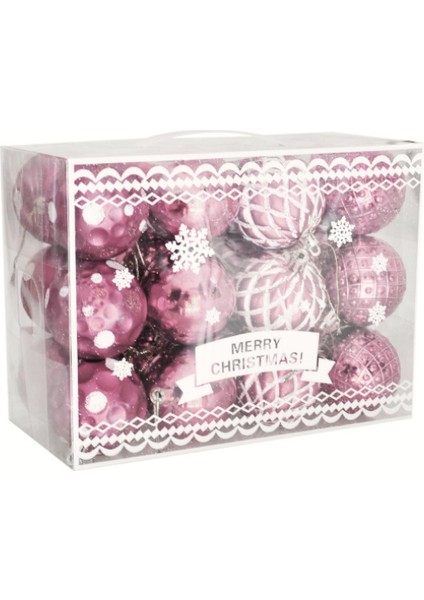 Yılbaşı Ağacı Süsleme Topları Seti 24 Adet Şampanya Rengi modelleri