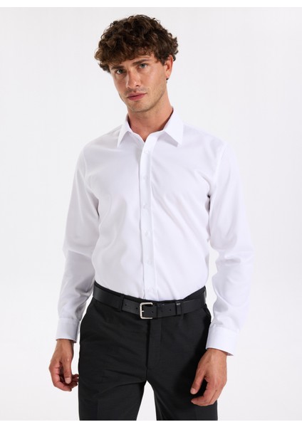 Slim Fit Sumos Yaka Armürlü Beyaz Erkek Gömlek F5WM-GML 2583 fiyatları