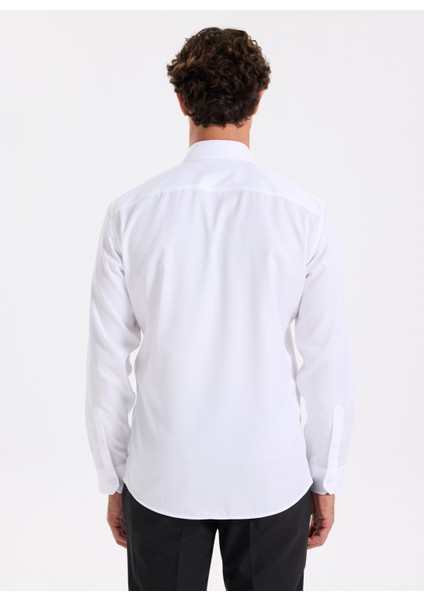 Slim Fit Sumos Yaka Armürlü Beyaz Erkek Gömlek F5WM-GML 2583 fırsatları
