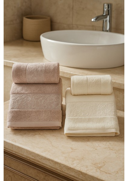 %70 Bambu %30 Pamuk Ipinden 2 Adet 50X90 2 Adet 70X140 Kadın Erkek Banyo Havlusu