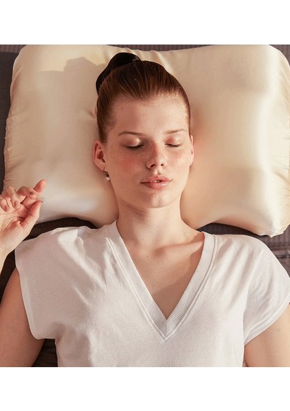 Kırışıklık Önleyici Ortopedik Güzellik Yastığı - İpek Kılıf ile