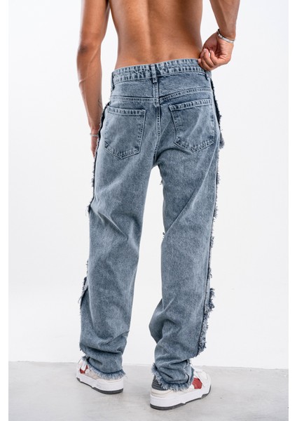 Erkek Lacivert Baggy Pantolon Çok Cepli fırsatları