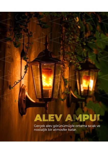 7W Alev Efektli Dekoratif LED Ampul - E27 Duy modelleri