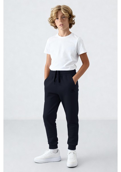 Lacivert Standart Fit Manşetli Ince Erkek Çocuk Eşofman Alt - 11062 fiyatları