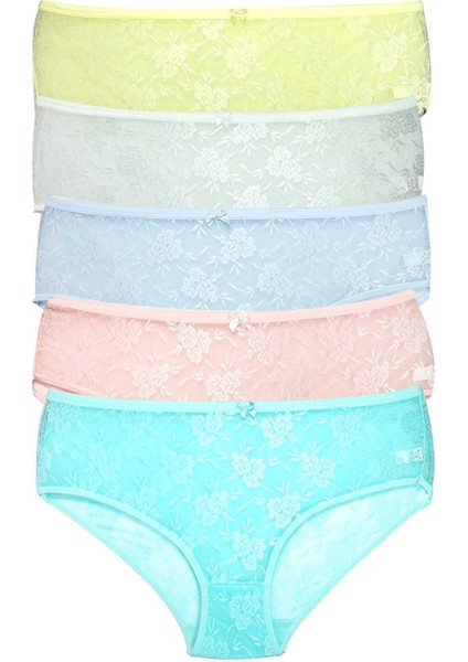 5 Adet Kadın Komple Tül Dantel Bato Külot