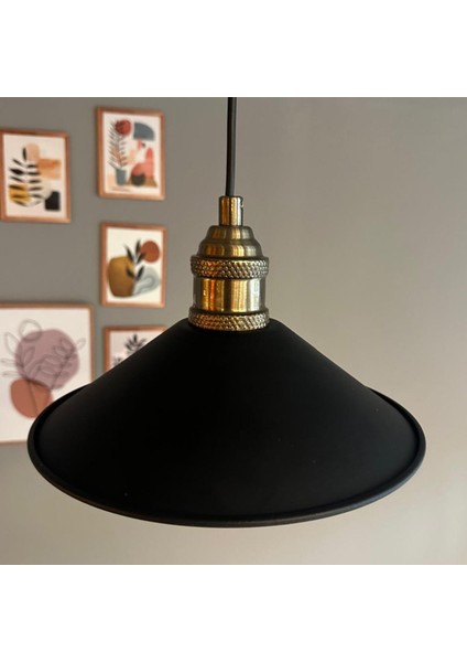 Benjamin Siyah Renk Metal Eskitme Lale Başlık Sarkıt Avize Rustik Metal Salon Butik Otel Mağaza fiyatları