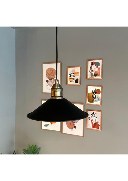 Benjamin Siyah Renk Metal Eskitme Lale Başlık Sarkıt Avize Rustik Metal Salon Butik Otel Mağaza modelleri