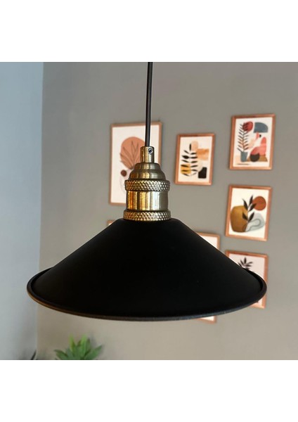 Benjamin Siyah Renk Metal Eskitme Lale Başlık Sarkıt Avize Rustik Metal Salon Butik Otel Mağaza fırsatları