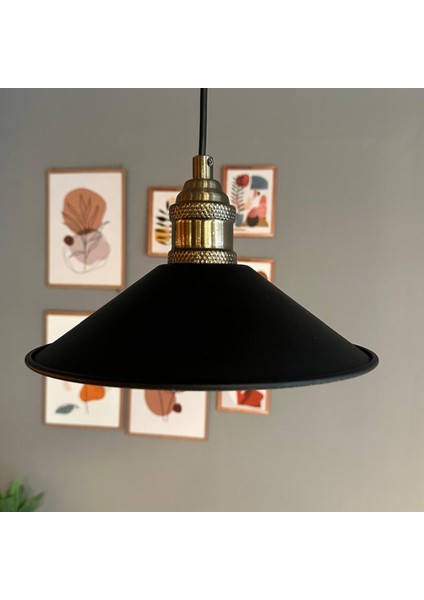 Benjamin Siyah Renk Metal Eskitme Lale Başlık Sarkıt Avize Rustik Metal Salon Butik Otel Mağaza indirimleri