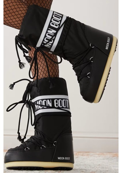 Icon Nylan Clasik Snowboot Kadın Uzun Bot Siyah