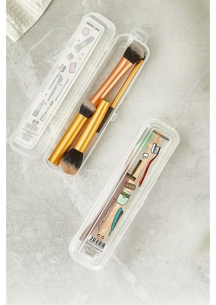 2’li Diş Bakım ve Makyaj Kutusu Seti, Fırça Macun Traş Makyaj Takı Kozmetik Aksesuar Saklama Kabı fırsatları