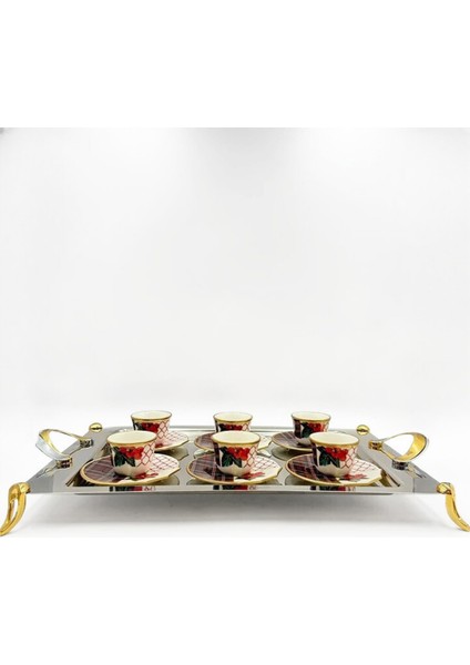 Kokina Desenli Çay Bardağı- Kahve Bardağı Seti 18 Parça fırsatları