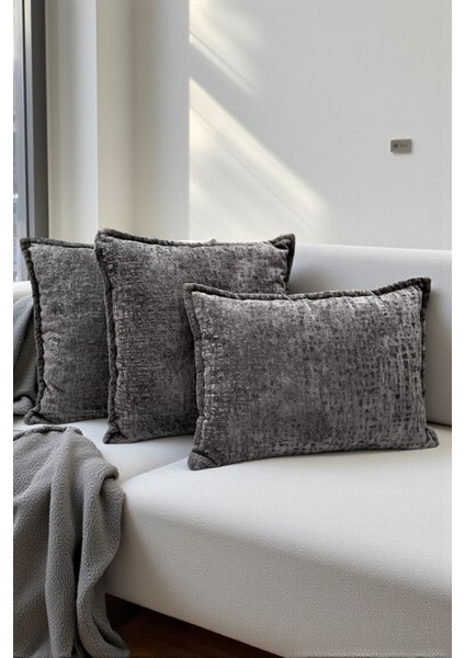 SAFARI-05 Ithal Kadife Dekoratif 3'lü Kırlent Kılıfı Seti – Yumuşak Dokulu Dekoratif Yastık ve Ev Aksesuarı