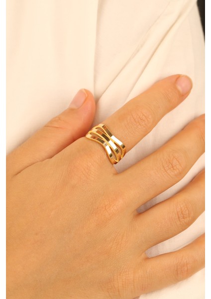 3 Sıra Zikzak Model Ajda Altın Yüzük ÇGKY0081 fiyatları