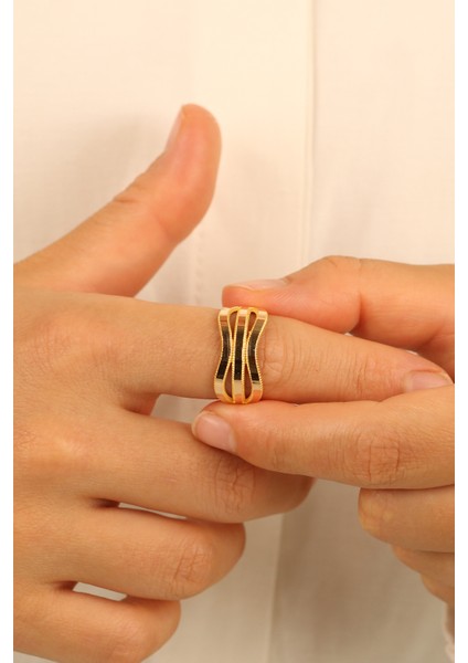 3 Sıra Zikzak Model Ajda Altın Yüzük ÇGKY0081 fırsatları