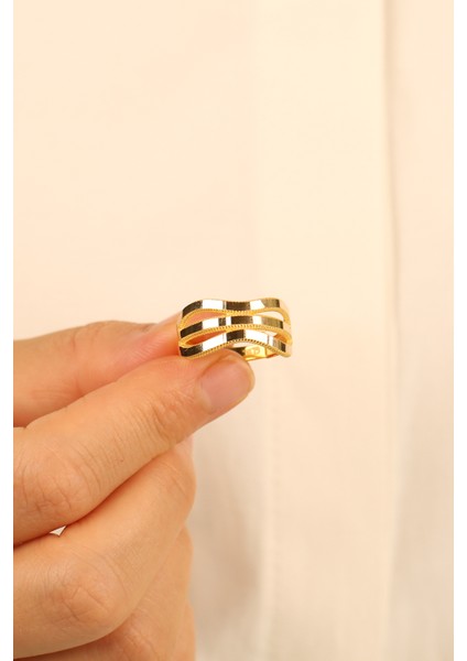 3 Sıra Zikzak Model Ajda Altın Yüzük ÇGKY0081 indirimleri