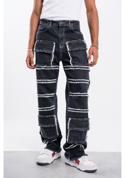 Erkek Füme Baggy Pantolon Çok Cepli modelleri