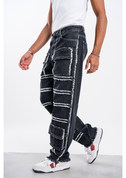 Erkek Füme Baggy Pantolon Çok Cepli fırsatları