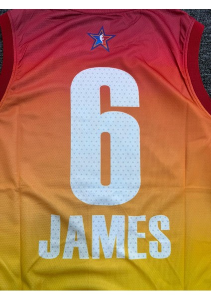 James 6 All Star Basketbol Forması Sarı-Kırmızı Micro Kumaş modelleri