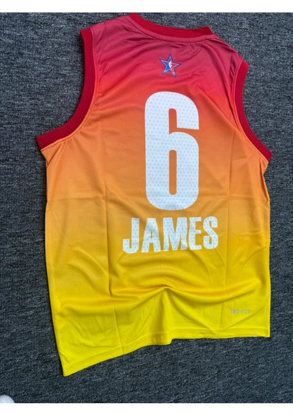 James 6 All Star Basketbol Forması Sarı-Kırmızı Micro Kumaş indirimleri
