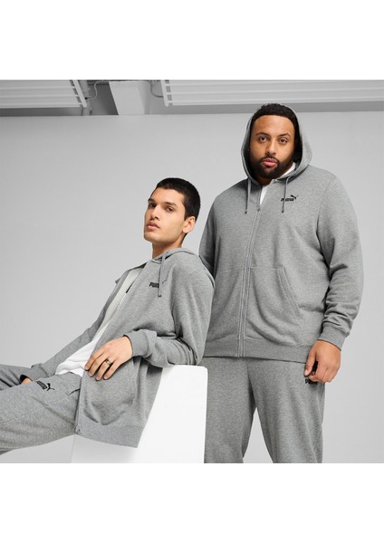 Essentials Erkek Gri Kapüşonlu Ceket