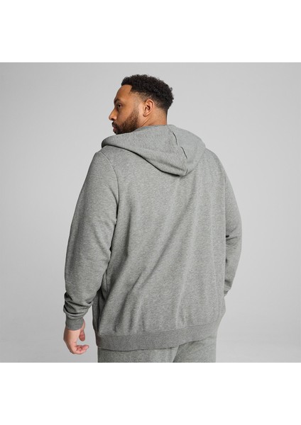 Essentials Erkek Gri Kapüşonlu Ceket modelleri