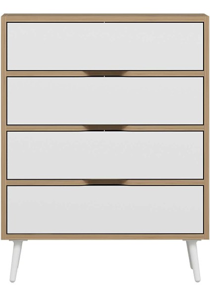 Elina Ayaklı 4 Çekmeceli Şifonyer - Dore/beyaz indirimleri
