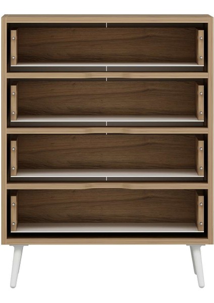 Elina Ayaklı 4 Çekmeceli Şifonyer - Dore/beyaz