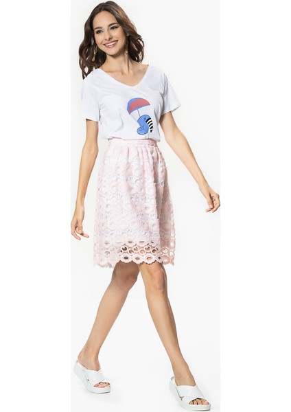 Dantel Detaylı Etek Pudra Y1615001_055 fiyatları
