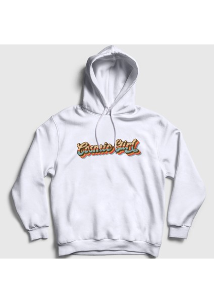 Unisex Beyaz Cosmic Girl Jamiroquai Kapüşonlu Sweatshirt