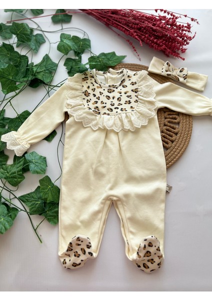 Fukukumbaby Kız Bebek Fistolu Leoparlı Bandanalı 2li Tulum fiyatları