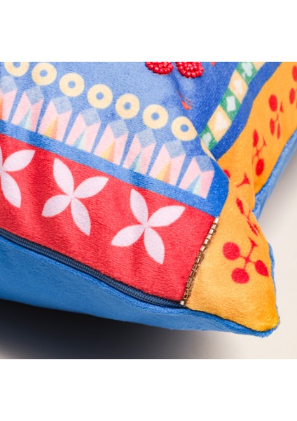 Hansı Dijital Baskılı Dolgulu Kırlent 50x50 Cm Renkli