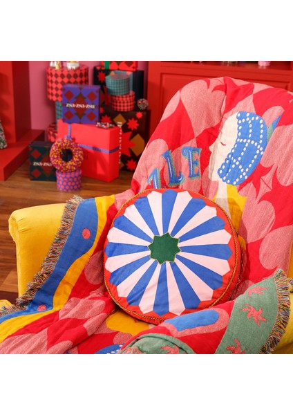 Hansı Dijital Baskılı Polyester Dolgulu Kırlent 40 cm Renkli