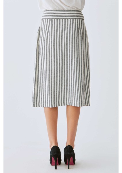 Çizgi Desenli Uzun Etek Siyah-Beyaz Y1915032_0856 fiyatları