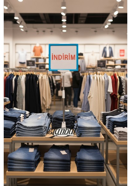 3 Adet Mavi Beyaz A5 Ayaklı Fıyat Etiketi Çerçeveli Fıyat Etiketi Eşek Askılık Etiketi fırsatları