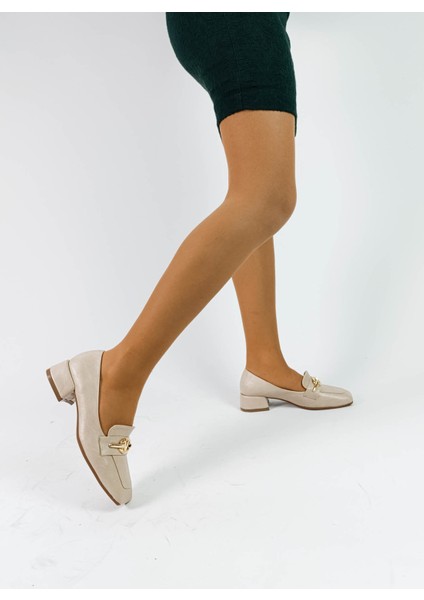 Bej Renk Kalın Topuklu Tokalı Kadın Topuklu Ayakkabı fiyatları